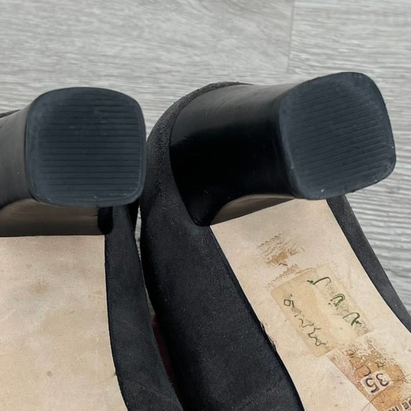 TARYN ROSE Gray Suede Pump Round Toe Block Heels - Made in Italy - Size 35 - Picture 9 of 10